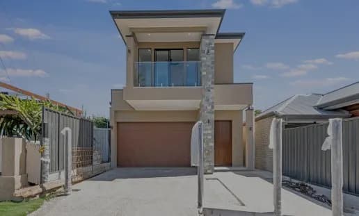 Contemporary two-storey home exterior in the Modbury project